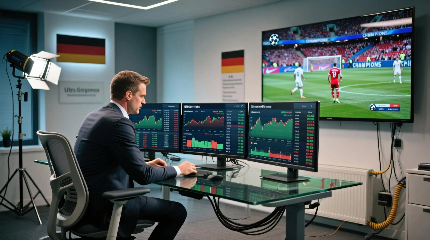 Professioneller Sportwetten Analyst am Arbeitsplatz